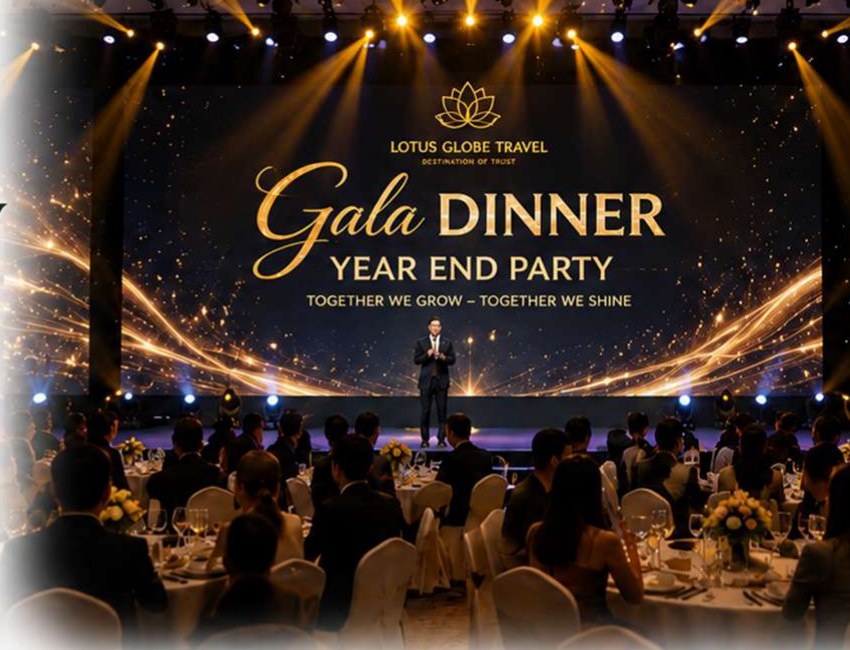 Không gian Gala Dinner Year End Party trong profile Lotus Globe